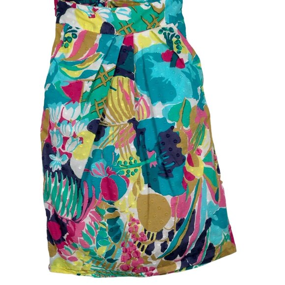 J Crew Skirt Outfit Size 0 P Petite Pink Blue Floral Halter Ruffled Blue Pink - Picture 6 of 16